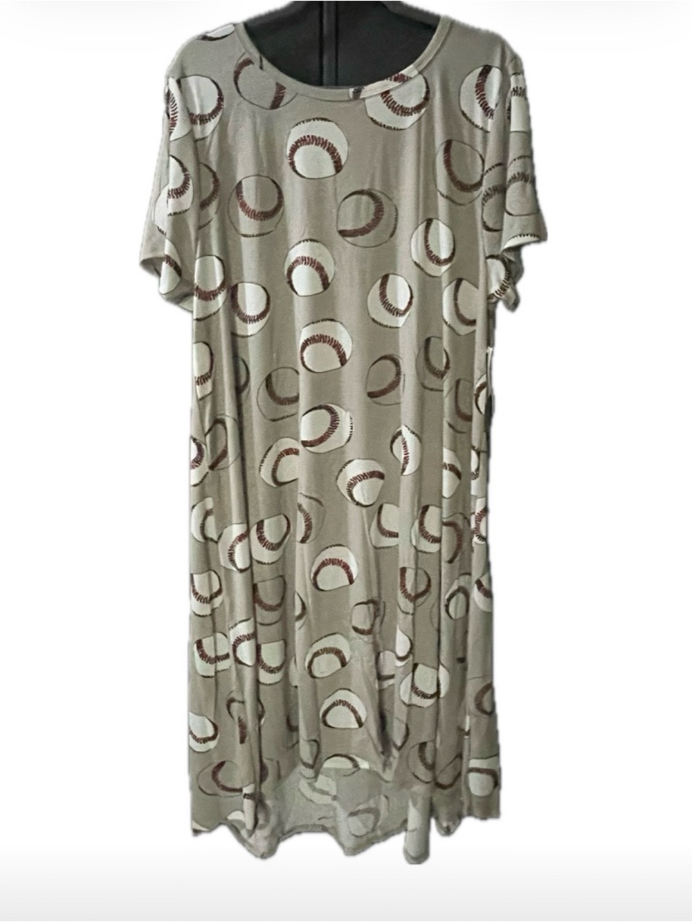 Lularoe Carly Grey Baseball Dress 3xl New